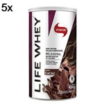 Kit 5X Life Whey Protein Isolado e Hidrolisado - 450g Cacau - Vitafor