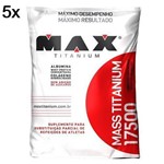 Kit 5X Mass Titanium 17500 - 1400g Refil Morango - Max Titanium