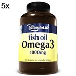 Kit 5X Omega 3 1000mg - 200 Cápsulas - VitaminLife