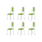 Kit 6 Cadeiras Anatômicas 0.122 Estofada Branco/verde - Marcheli