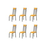 Kit 6 Cadeiras Anatômicas 0.120 Estofada Craqueado/laranja - Marcheli
