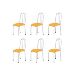 Kit 6 Cadeiras Baixas 0.104 Anatômica Branco/laranja - Marcheli