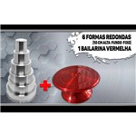 Kit 6 Formas Redondas Alta 10cm + Bailarina Vermelha Giratória Profissional