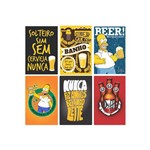 Kit 6 Placas Decorativas Beer Cerveja Homer Simpson Duff