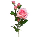 Kit 6 Rosas em Silicone Toque Real Cor Rosa