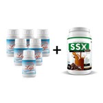 Kit 6 Un Complemento Natu Life 60 Cps + Ssx Shake 500G Chocolate