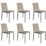 Kit 6x Cadeira Design Quadrada Preto Gelo Estofado Tecido Couro Moderna Cozinhas Salas Zurique Fratini
