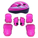 Kit Acessórios de Proteção Rosa para Patins Roller Skate