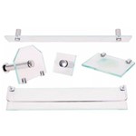 Kit Acessórios de Vidro para Banheiro Incolor Retangular