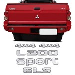 Kit Adesivos L200 Sport Gls 4x4 Mitsubishi Resinado Escovado
