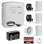 Kit Alarme Residencial com Discadora Fixa 3 Sensores de Presença Infra