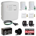 Kit Alarme Residencial Completo com Discadora e 4 Sensores Sem Fio