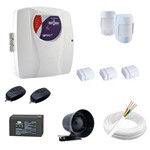 Kit Alarme Residencial Genno com 6 Sensores com Fio e Sem Fio + Bateria + 2 Controles