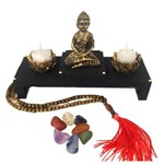 Kit Altar de Buda + Castiçais + Japamala + Kit dos Chakras