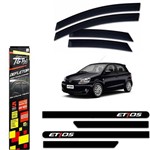 Kit Automotivo Toyota Etios - Friso Sean Preto Infinito + Calha TG Poli Etios 4P