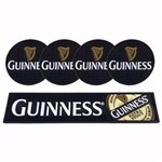Kit Bar Mat Guinness + 4 Porta Copos Guinness