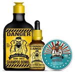 Kit Barba Forte Shampoo e Óleo Danger com Pomada Matte Effect Hipster