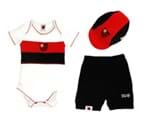 Kit Bebê Body com Shorts e Boné Suedine - Flamengo Unissex
