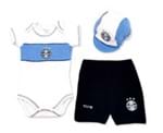 Kit Bebê Body com Shorts e Boné Suedine - Grêmio Unissex