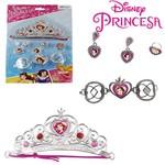 Kit Beleza com Coroa e Acessorios com 5 Pecas Princesas