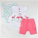 Kit Body e Shorts Flamingo - Rosa Escuro - Have Fun-P