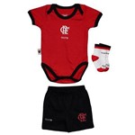 Kit Body Flamengo Vermelho e Preto