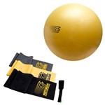 Kit Bola Fit Ball Training 75cm com Bomba de Ar + Faixa Elástica com Prendedor de Porta Elastic Band