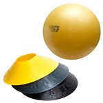 Kit Bola Fit Ball Training 75cm com Bomba de Ar Pretorian + 12 Half Cones Chapéu Chinês Pretorian