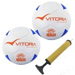 Kit 2 Bolas Futsal Vitoria Brx 100 Sub 11 Mirim + Bomba Ar