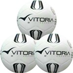 KIt 3 Bolas Futsal Vitoria Oficial Prata Max 50 Sub 9