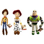 Kit Bonecos de Pelúcia Toy Story Disney Long Jump : Cowboy Woody + Jessie + Buzz Lightyear