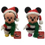 Kit Bonecos Pequenos Natal Disney Multibrink : Mickey Papai Noel + Minnie Mamãe Noel
