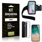 Kit Braçadeira Apple IPhone X Braçadeira + Capa + Película de Vidro - Armyshield
