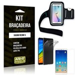 Kit Braçadeira Xiaomi Redmi 5 Braçadeira + Capa + Película de Vidro - Armyshield