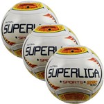 Kit C/ 3 Bolas Infantis Super Liga Termotec Impermeável Max 100 Futsal