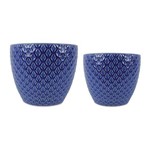 Kit 2 Cachepots de Cerâmica Azul Isfahan 8656 Mart