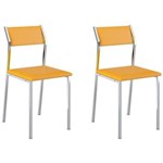 Kit 2 Cadeiras 1709 Cromado/amarelo - Carraro