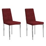 Kit 2 Cadeiras 399 Vermelho/Cromado - Carraro Móveis