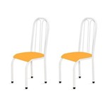 Kit 2 Cadeiras Altas 0.112 Anatômica Branco/laranja - Marcheli