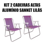 Kit 2 Cadeiras Altas de Alumínio Sannet Lilás