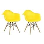 Kit 2 Cadeiras Amarelas Charles Eames com Braço Safanelli FD1111AM_KIT2UN