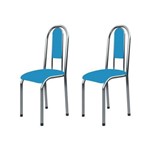 Kit 2 Cadeiras Anatômicas 0.122 Estofada Cromado/azul - Marcheli