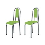 Kit 2 Cadeiras Anatômicas 0.122 Estofada Cromado/verde - Marcheli