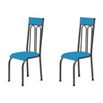 Kit 2 Cadeiras Anatômicas 0.120 Estofada Craqueado/azul - Marcheli