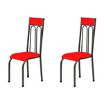 Kit 2 Cadeiras Anatômicas 0.120 Estofada Craqueado/vermelho - Marcheli