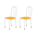 Kit 2 Cadeiras Baixas 0.101 Assento Reto Branco/laranja - Marcheli