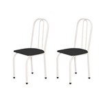 Kit 2 Cadeiras Baixas 0.101 Assento Reto Branco/preto - Marcheli