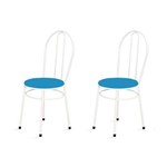 Kit 2 Cadeiras Baixas 0.134 Redonda Branco/azul - Marcheli