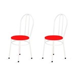 Kit 2 Cadeiras Baixas 0.134 Redonda Branco/vermelho - Marcheli