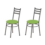 Kit 2 Cadeiras Baixas 0.135 Redonda Craqueado/verde - Marcheli